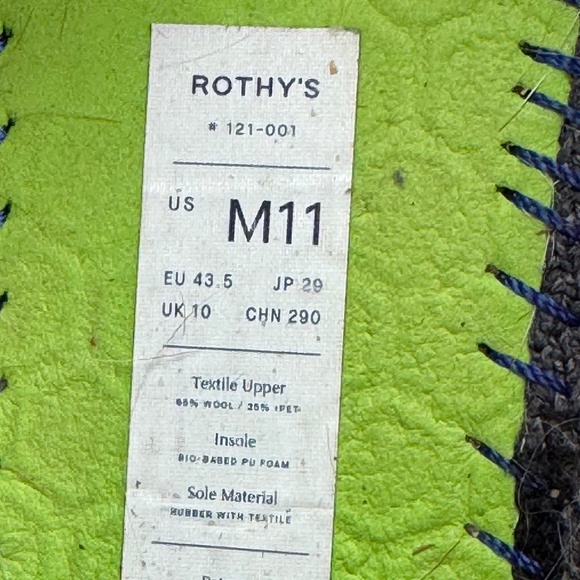 Rothy's The Men's Slipper Sustainable Wool Blend Grey Slip-On Sz 11 - Picture 8 of 9